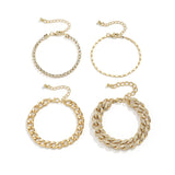 Gold Stainless Steel Paperclip Chain Bracelet for Women