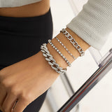 Gold Stainless Steel Paperclip Chain Bracelet for Women
