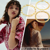 Paperclip Chain Bracelet for Women,Gold Stainless Steel Rectangle Link Bracelets