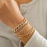 Gold Stainless Steel Paperclip Chain Bracelet for Women