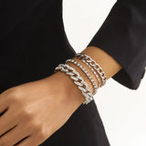 Gold Stainless Steel Paperclip Chain Bracelet for Women