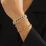 Gold Stainless Steel Paperclip Chain Bracelet for Women