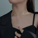 Silver 925 Paperclip Necklace Women Money Wallet Pendant