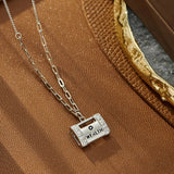 Silver 925 Paperclip Necklace Women Money Wallet Pendant