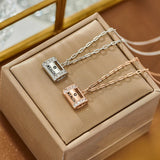 Silver 925 Paperclip Necklace Women Money Wallet Pendant