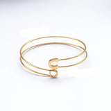 Paperclip Safety Pin Open Cuff Bangle Stainless Steel Adjustable Unusual Punk