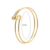Paperclip Safety Pin Open Cuff Bangle Stainless Steel Adjustable Unusual Punk