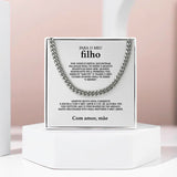 To My Son Gift From Mom Stainless Steel Cuban Chain Necklace