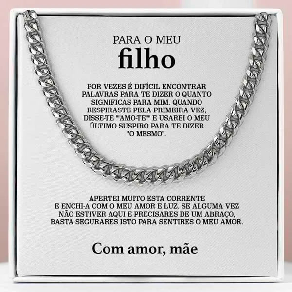 To My Son Gift From Mom Stainless Steel Cuban Chain Necklace