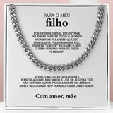 To My Son Gift From Mom Stainless Steel Cuban Chain Necklace