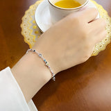 Colorful Link Chain 925 Sterling Silver Bracelet for Women