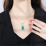 Paraiba Tourmaline Pendant High Necklace for Women Retro Line Jewelry