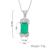 Paraiba Tourmaline Pendant High Necklace for Women Retro Line Jewelry