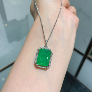 Paraiba Tourmaline Pendant Aquamarine Necklace Lab Diamonds Vintage Jewelry