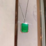 Paraiba Tourmaline Pendant Aquamarine Necklace Lab Diamonds Vintage Jewelry