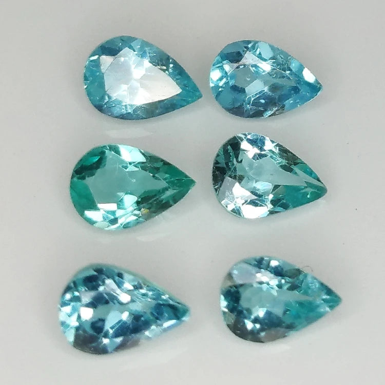 Paraiba Apatite Pear 6x4mm 1pc