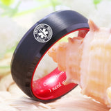 Men's Tungsten Paramedic Ring Red Drop RING