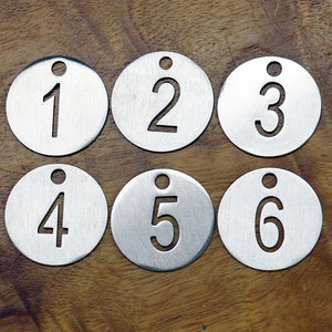 Pareto 23mm Number Tag Stainless Steel Key Chain Key Ring Keyring Dog Tag