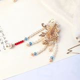 Parrot Style Pearls Beads Hairpins Side Clips Hairgrips Women Hanfu Dress