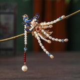 Parrot Style Pearls Beads Hairpins Side Clips Hairgrips Women Hanfu Dress