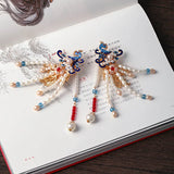 Parrot Style Pearls Beads Hairpins Side Clips Hairgrips Women Hanfu Dress