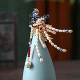 Parrot Style Pearls Beads Hairpins Side Clips Hairgrips Women Hanfu Dress