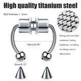5pairs Alloy False Nose Hoop Magnetic Nose Ring