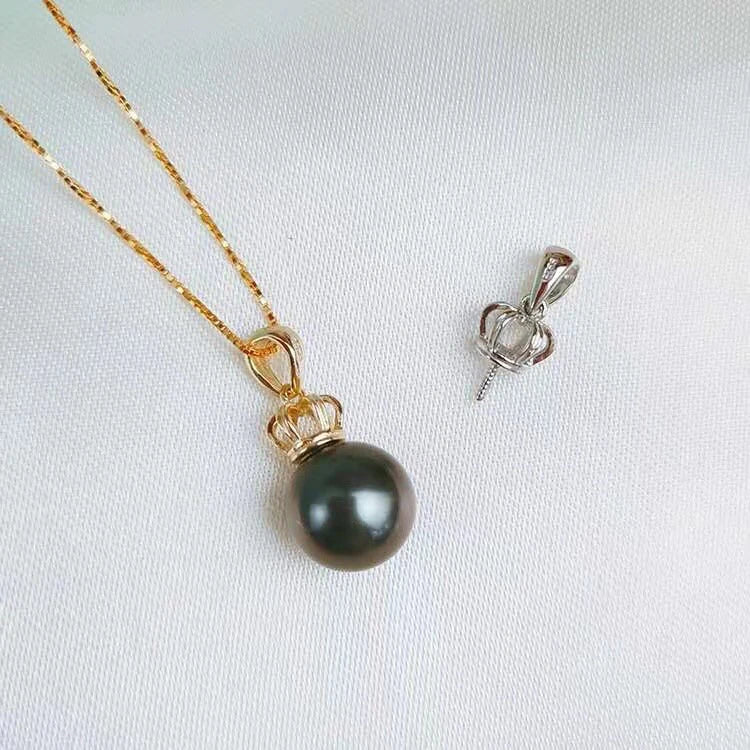 Sterling Silver Pendant Base for Pearl Coral Jade Beads