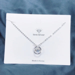 Zircon Rose Pendant Necklace Jewelry For Women Bridesmaid