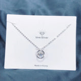 Zircon Rose Pendant Necklace Jewelry For Women Bridesmaid