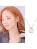 Zircon Rose Pendant Necklace Jewelry For Women Bridesmaid