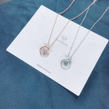 Zircon Rose Pendant Necklace Jewelry For Women Bridesmaid