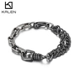 Men's Stainless Steel Double Chain Retro Bracelet
