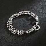 Men's Stainless Steel Double Chain Retro Bracelet