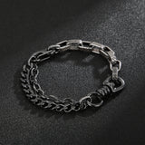 Men's Stainless Steel Double Chain Retro Bracelet