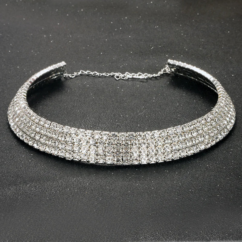 Rhinestone Torques Charm Necklace For Women Gift