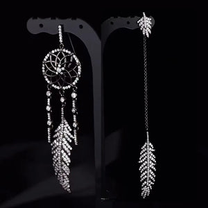 925 Silver Asymmetric Stud Earrings Retro Matte Black-Gray Plated