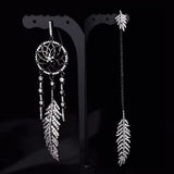 925 Silver Asymmetric Stud Earrings Retro Matte Black-Gray Plated