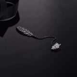 925 Silver Asymmetric Stud Earrings Retro Matte Black-Gray Plated