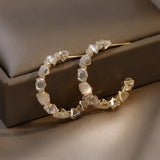 Opal Hoop Earrings for Party Girls, Unusual and Elegant, Women's Temperament