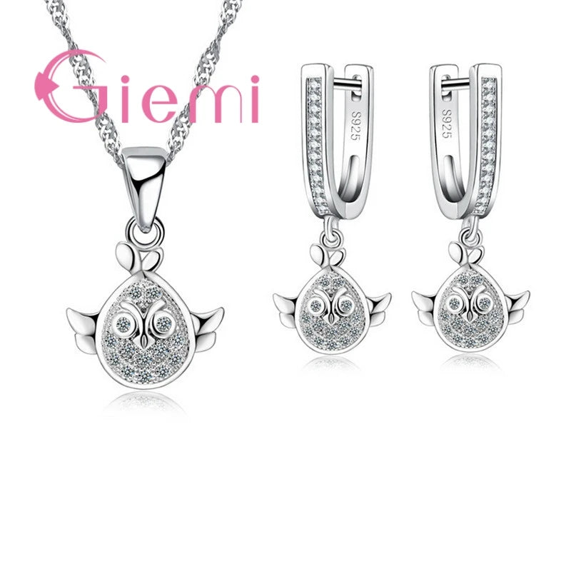 Animal Shape Bird Earring Ring Set 925 Sterling Silver