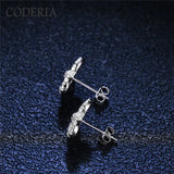 Moissanite 925 Silver Stud Earrings for Girls Bow Jewelry