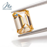 Certified Champagne Emerald Cut Moissanite Diamond Tester