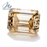 Certified Champagne Emerald Cut Moissanite Diamond Tester