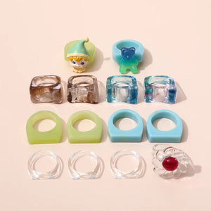 Exaggerated Gradient Resin Ring for Index Finger