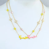 Colorful Love Letter Beads Star Charm Women Necklace