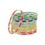 Pastel Neon Enamel Colorful Sparkling CZ 40mm Big Hoop Earring