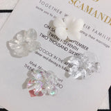 Fresh Floral Resin Pendant Earring Nail Accessories 10pcs