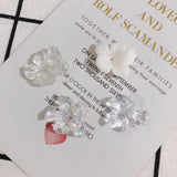 Fresh Floral Resin Pendant Earring Nail Accessories 10pcs
