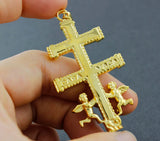 Angel Double Cross of Lorraine Men's Pendant